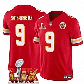 Men & Women & Youth Kansas City Chiefs #9 JuJu Smith-Schuster Red 2025 Super Bowl LIX Patch F.U.S.E. Vapor Limited Stitched Jersey,baseball caps,new era cap wholesale,wholesale hats